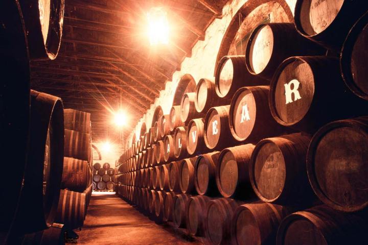 Barricas de vino dulce de Jerez