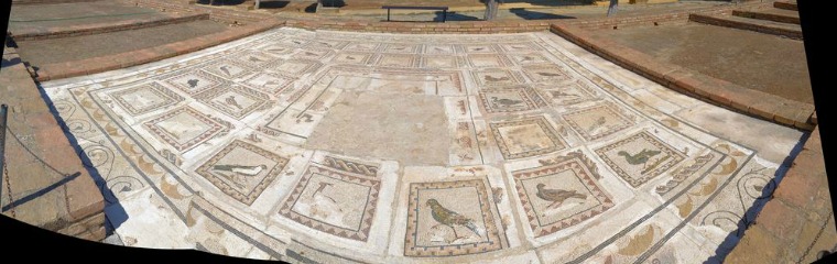 mosaico pájaros Itálica