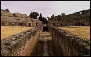 a close up of an old building